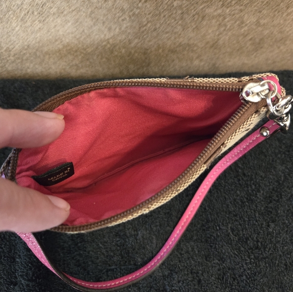 Coach Wristlet coin purse pink brown - Picture 4 of 4
